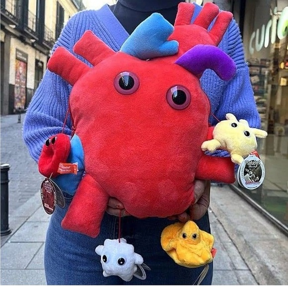 GIANTmicrobes Deluxe 15" Heart with Blood Cells Plush, Heart Stuffed Animal, - Picture 5 of 7